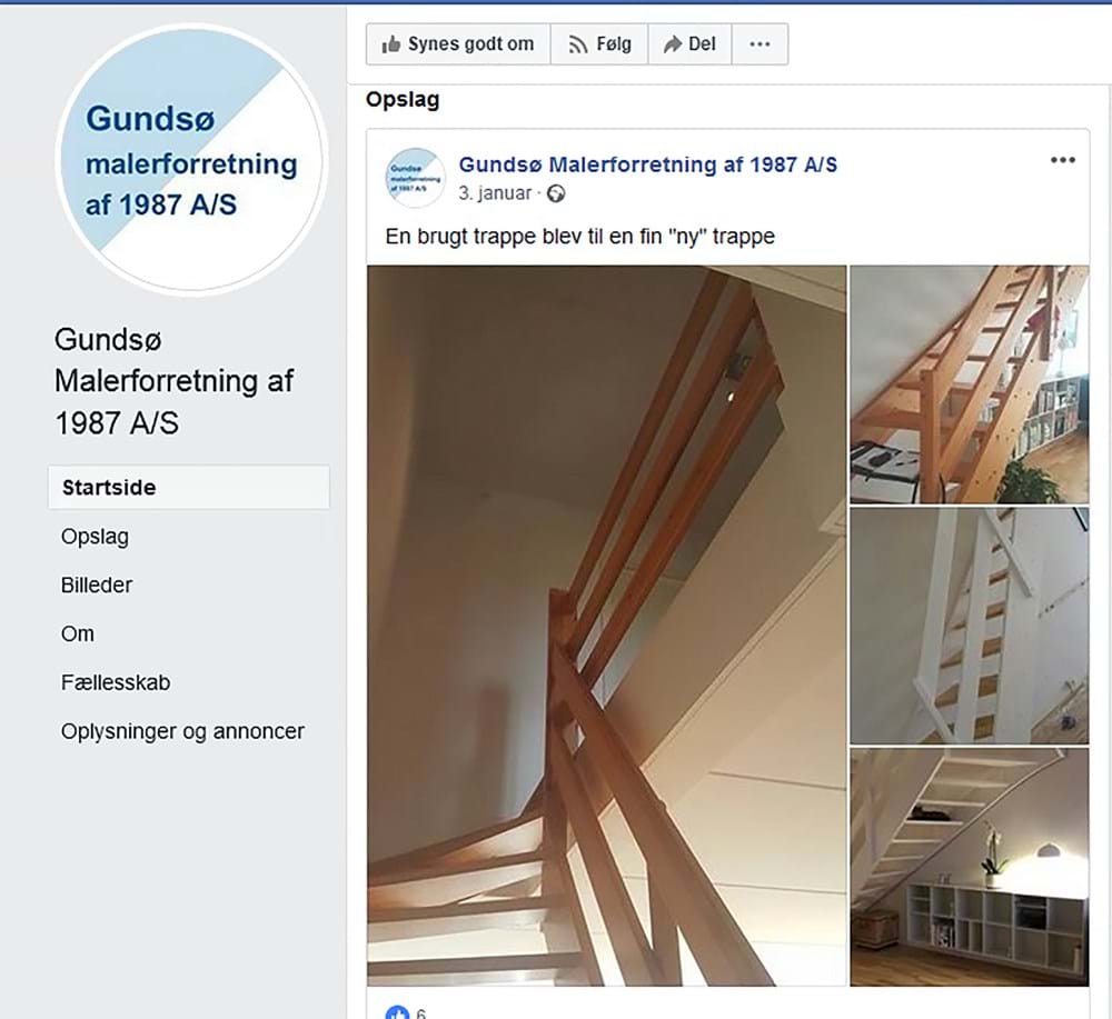 Elsebeth Meyer lægger mange billeder af opgaver, firmaet har løst for kunder, ud på virksomhedens facebook-side.