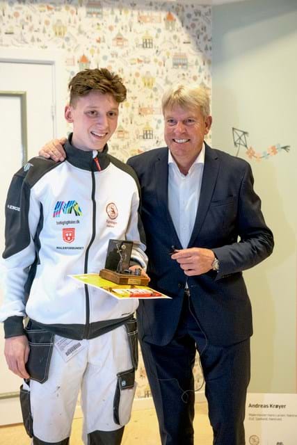 Formand for Danske Malermestre Per Vangekjær har store forhåbninger til Andreas Krøyer, som han ser som den rigtige vinder. Foto Søren Hytting