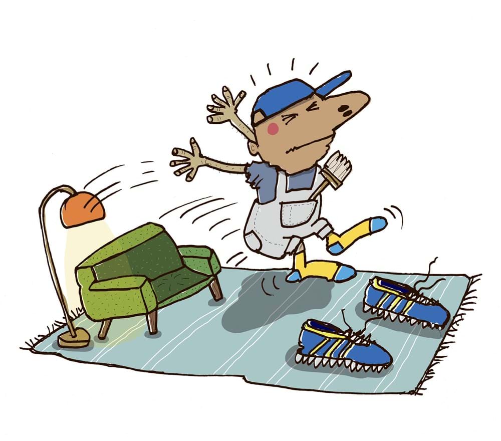 De færreste lykkes med at springe fra sofaen og ned i løbeskoene. Det tager mellem to måneder og helt op til et år at ændre en indgroet vane. Illustration Camilla Ludvigsen.